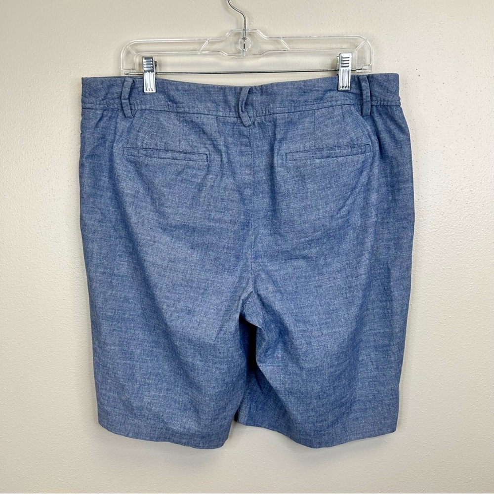 100% Cotton Blue Shorts Talbots Size 12 Preppy Travel Lightweight Summer Beach - Picture 10 of 12
